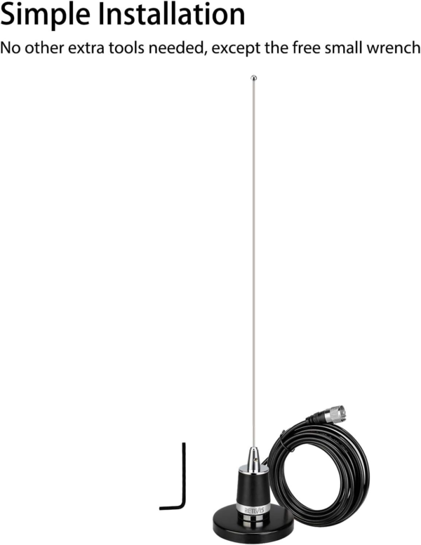 Retevis MR200 NMO Antenna Veicolare VHF UHF con Base Magnetica