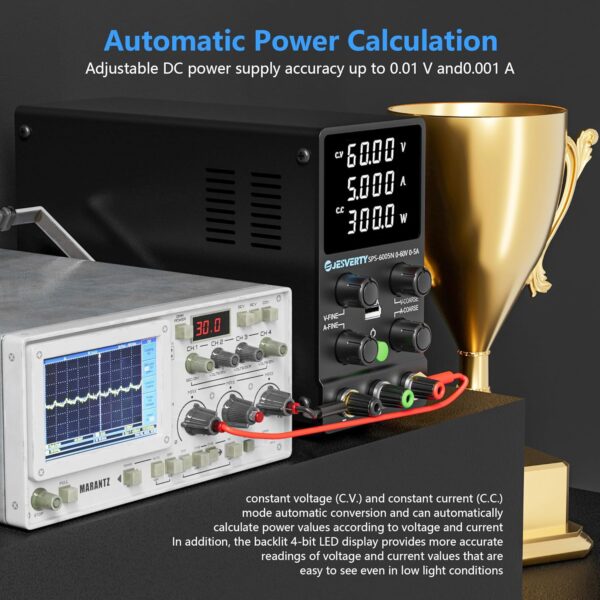 Jesverty SPS-6005N Alimentatore Da Laboratorio CC 0-60V, 0-5A